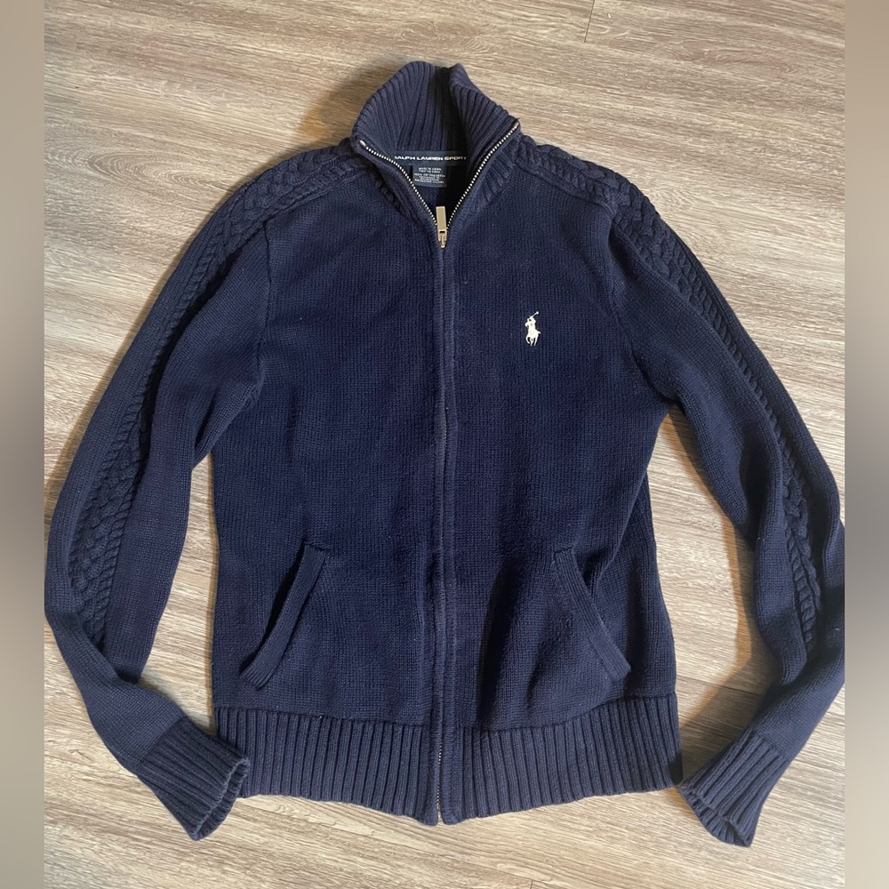 Ralph Lauren Navy Blue Zip-Up Sweater